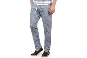 Blend Bonavo męskie spodnie lniane, długie spodnie z materiału, o wyglądzie lnu, krój regularny