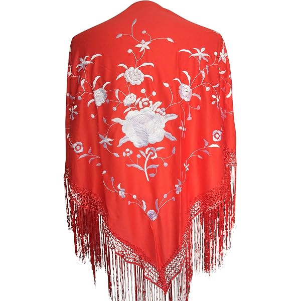 Foulard Châle Flamenco Noir avec des points rouges | FOULARD CHÂLE