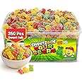 Sweetzone Sour Gummy Bears Sweets Tub, Halal Gummy Candy in Retro Fizzy Sweets, 805g Tub of 350 pcs of Gummies Candy, Sour Gummy Bears Packed with Flavour and Tangy Taste for Kids, and Sweet Lovers