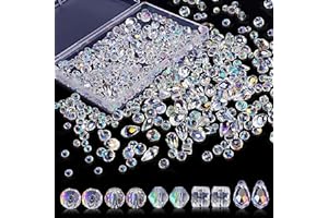 WINKIO 600 Facettierte Perlen Zum Auffädeln - Glasperlen in AB-Farbe für Schmuckherstellung, DIY Halsketten, Armbänder und Ohrringe (4/6/8 mm)