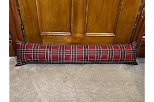 GOLDSTAR SHOP Goldstar Tartan Red Waterproof Draught Excluder Draft Insulator Door Sausage Hallway Energy Saver wind stopper Cushion