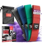 Lot De 5 Bandes élastiques De Résistance En Latex Ou Tissu – Avec Sac Et Guide D’entraînement, Pour Fitness, Yoga Et Musculation