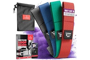 BEMAXX Bandas Elásticas Musculacion en Bucle Set/Cintas de Resistencia + eBook Guía de Ejercicios | Natural Loop Glúteos Bands, Fitness Gimnástica Gluteband Gomas Boxeo Pilates Yoga