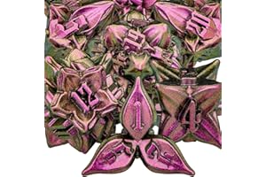 ARUOHHA 7PCS DND Metal Dice Set Purple Red Dungeons and Dragons Leaf Design D&D Dice, 6 Sided Handmade Polyhedral Dice RPG Role Playing Games D and D Dice D20 D12 D10 D8 D6 D4