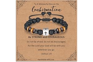Toplstud First Holy Communion Confirmation Gifts for Boys, Cross Bracelets Christian Gifts for Men, Valentine's Easter Christmas Birthday Present for Son Grandson Godson