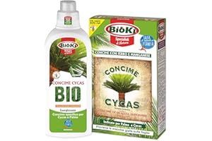 ANTIKA OFFICINA BOTANIKA Bioki® Energizzante per Piante Verdi Tropicali Liquido + Concime Naturale Per Cycas Con Azoto Organico, Fosforo E Potassio per Foglie Sempre/Verdi E Rigogliose (COMBO PACK)