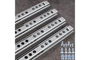 Stahlia Schubladenschienen (4 Stück) Stahl Teilauszug 17mm Nut Länge: 342mm Auszugsschienen Schubladenauszug Schrankauszug Gleitschiene Teleskopschienen