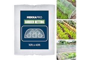 MEKKAPRO Rete Anti Insetti XL, Telo Zanzariera per Piscina, Orto, Giardino, Frutta e Piante, Tessuto da 50 Denari in 100% Poliestere Lavabile in Lavatrice, Facile da Installare (3 x 12 metri)