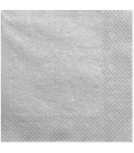 Tovaglioli Di Carta Argento E Bianco Con Pois Dorati | 60 Pezzi Da 33x33 Cm | 2 Veli | Perfetti Per Matrimoni, Feste, Compleanni E Addii Al Nubilato