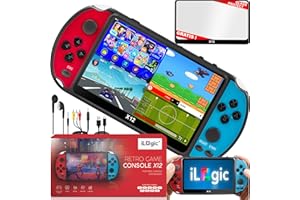 iLogic Consola de juegos portátil X12 5000 Retro Games Platform Game Emulator 5.1 pulgadas Pantalla La consola ofrece juegos, películas, fotos, música y libros electrónicos, todo en un solo lugar 1500