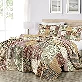 Chezmoi Collection Delaney 3 Piece Floral Patch Work Prewashed 100% Cotton Duvet Set, King Size