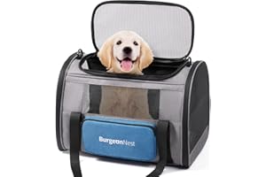 BurgeonNest Cat Carrier for Large Cats 20 lbs, Soft-Sided Pet Carrier for Small Dogs Medium Cats Under 25 lbs, Puppy Travel Bag with Big Storage Bag, 4 Ventilated Windows, 3 Doors (L)