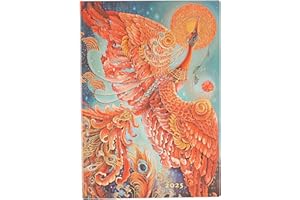 Paperblanks Agenda de 12 meses Flexi 2025, pájaro de fuego, diaria – Midi (175 mm x 120 mm), italiano