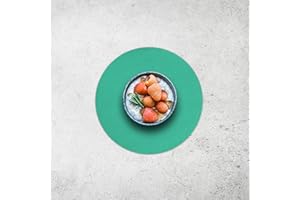 FORMGUT Set di 4 sottobicchieri in feltro, rotondi, 22 cm, lavabile, per piatti e bicchieri, in feltro, tovaglie, feltro vegano (turchese)