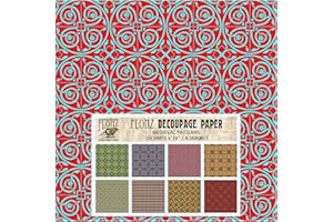 Decoupage Paper Pack (24 Sheets 6"x6") Medieval Patterns FLONZ Vintage Styled Paper for Decoupage, Craft and Scrapbooking