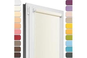 Estika® Rollo für Fenster ohne Bohren - 65cm x 120cm - Perle - 25 Stoff Farben, Klemmfix Montage, Fenster rollos für innen, Sichtschutz für Fenster und balkontür (65 cm Stoffbreite)