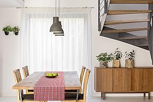 FILU Tischläufer 40 x 220 cm Rot/Weiß kariert (Farbe und Größe wählbar) - hochwertig gefertigter Tischläufer aus 100% Baumwolle im skandinavischen Landhaus-Stil