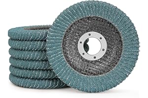 SI FANG 5 Stück 11.4 cm gebogene Fächerscheibe, Körnung 60, hohe Dichte, Premium-Winkelschleifer, Schleifscheiben, Schleifen und Entgraten, 15300 U/min