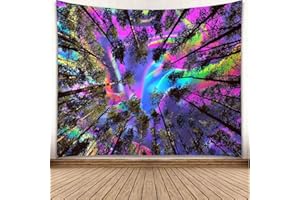 YISURE Arazzo da parete psichedelico 230x180 grande, Natura Luce notturna Cielo Galassia Foresta Polare Arazzi esoteric da soffitto Aurora per camera da letto 230 x 180 cm