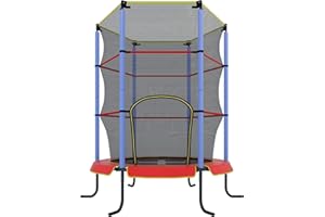 Ultrasport Jumper Trampolino Elastico per Bambini 140 cm I Tappeto Elastico Bambini da Esterno e Interno I Saltarello per Bambini con Rete di Sicurezza, Copertura e Kit di Montaggio