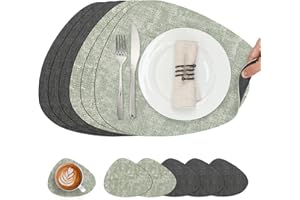 Chitomars Manteles Individuales y Posavasos, Doble Cara Salvamanteles Individuales Antideslizantes Manteles Individuales Lavables Plastico Individuales Mesa Resistentes al Calor