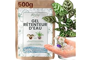 VIRHEA Granulés Gel Rétenteur d’Eau pour Plantes | Arrosage Automatique Pendant Les Vacances | Intérieur et extérieur | E-Book Offert | Sachet de 500 g | Convient pour 600 litres de terreau
