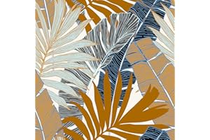 ReWallpaper Papel Pintado Vinílico Autoadhesivo, 44,5 x 3 m, Motivos Botánicos Tropicales, Papel Pintado Decorativo para Habitaciones, Salones, Removible, Impermeable, Papel de Contacto Marrón
