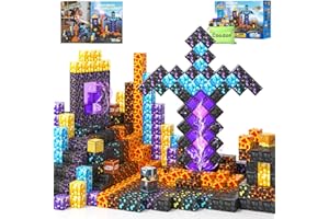Coodoo Magnetic Blocks - Build Mine Magnet World Magic Sword Portal Set, Building Toys Magnetic Tiles for Kids 3+, Classroom Must Haves Sensory Toddlers Toys Kids Games Gift for Boys & Girls 3-5 5-7