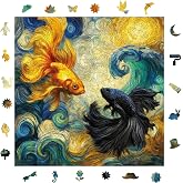 WePuzzleUp Ahşap Puzzle Yetişkin - Dalgaların Ruhu - 353 Par&ccedil;a, 29 x 29 cm - Yapıştırıcı Folyo Dahil - Benzersiz Şekilli Par&ccedil;