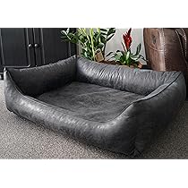 Ortopedico Orthopaedisches Hundebett 90x70cm - Kunstleder Mit Viscoschaum Matratze Grau
