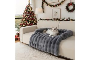 LiveGo Coperte per divani da animali domestici con morbida peluche di coniglio spesso, tappetino per letto per cani per divano, copertura per divano lavabile in morbida peluche per cani