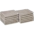 AmazonBasics Quick-Dry Face Towel - 100% Cotton - 400 GSM - Pack of 12, Platinum