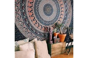 CRAFTOZONE Arazzo Regalo Arazzi Hippie cammello Mandala Boho psichedelico Intricato Indiano appeso a parete Copriletto