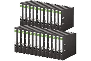 Original DINOR Ordner-Wolkenmarmor-Recycling - Made in Germany. 25er Pack 5 cm breit DIN A4 schwarz Aktenordner Briefordner Büroordner Pappordner Schlitzordner Grüner Balken Blauer Engel