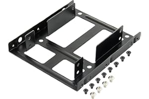 Poppstar rama do montażu dysku twardego SSD HDD 2,5"na dysk wewnętrzny 3,5” do 1 lub 2 dysków SSD, zestaw śrub