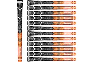 Geoleap Golf Grips Set of 13- Cord Rubber Compound Material, Hybrid Golf Club Grips, All Weather Performance.