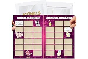 KEÏNELS Giochi Alcolici Addio al Nubilato - Calendario da Tavola Gratta e Vinci - Gadget Amiche della Sposa - Kit Scherzi Accessori Team Bride to Be - per Bere, Grattabile