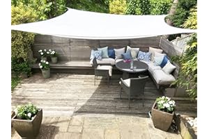 Clara Shade Sails - White Square 3.6m Sun Shade Sail, Conservatory Sail Shades, Pergola Canopy, Garden Sail Canopy Waterproof, Patio Gazebo, Garden Tent, Outdoor Sun Sail Shade, Garden Awning