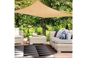 HAIKUS Tenda a Vela Ombreggiante Impermeabile Rettangolare 3x4 m, Protezione Raggi UV 98%, Telo Ombra 4x3, 400x300, Tenda da Sole per Esterno Giardino Terrazzo, Color sabbia