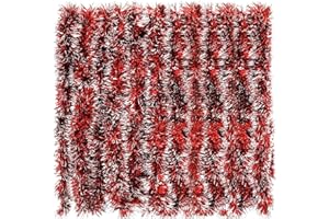 LATERN 10M Guirnalda de Oropel Navideña, Rojo Oropel Metálico Guirnalda Gruesa y Brillante con Punta Helada para Árbol de Navidad Invierno Boda Cumpleaños día Festivo Fiesta Decoración