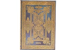 Kalendarz Paperblanks 2025 Blue Luxe Midi Dzienny: jeden dzień na stronie, zamykany na gumkę, papier 80 gsm