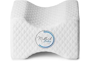 MIDLAND BEDDING Knee Pillow - Best for Lower Leg, Back, and Knee Pain - Memory Foam Contour Leg Pillow for sleeping on side
