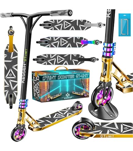 Striker Gravis Monopattino Freestyle (L-Raw) – Alluminio 6061 T6, Ruote 110mm, ABEC-9, Peso 4,5kg