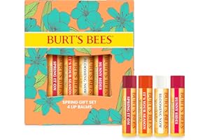Burt's Bees Coffret cadeau de baume à lèvres, grenade, noix de coco et poire, pastèque, mandarine douce, 4x4,25 g
