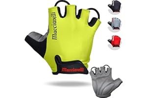 MACCIAVELLI® - Guanti MTB, Guanti Bici con Mezze Dita, Adatti per Bici da Strada e Mountain Bike, Guanti Ciclismo per Uomo e Donna