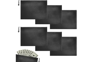 KELAV Portadocumentos 6 Piezas, Portafolios, Dinero con Cremallera, Carpeta A4, 33.5 X 24cm Bolso Impermeable del Documento, Portadocumentos Coche para el Hogar, Negocios, Escuela(Negra)
