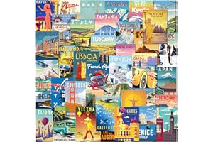 Olivia Samuel 40 x Retro Travel Postcards Mixed Multipack from Many favourite popular and exotic travel destinations in vivid colour. Printed in the UK on thick 300gsm eco friendly card.