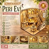 AlgWoodDesign Peri Evi Ahşap Maket, 97 Par&ccedil;a DIY Minyat&uuml;r Peri Evi Modeli, Peri LED Dahil, MDF 3D Puzzle, Hobi ve Dekorasyon 