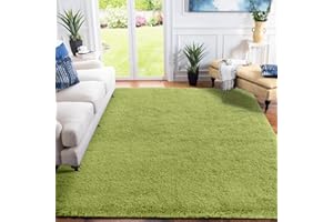 XSIVOD Area Rugs for Living Room, Ultra Soft Bedroom Floor Carpet, Luxury Fluffy Shag Lounge Rug Ideal for Bedroom, Nursery, Kids Baby Room, 80x160cm, Green