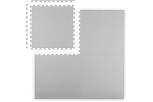 Ricokids Mata Piankowa Podłogowa Antypoślizgowa dla Dzieci Puzzle 4 Elementy 120 x 120 x 1 cm Szara